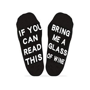 If You can read this.. Wine Crew Sock Black Unisex